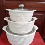 High Quality 3pcs  ceramic serving bowls