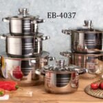 Edenberg Stainless Steel Cookware 12Pcs Set