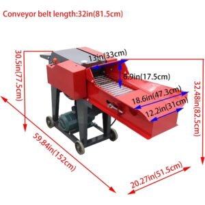 Chaff Cutter | Integrated Machine Hay Crusher with Conveyor Belt 220V