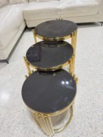 3-in-1 Round Glass Coffee Table Set