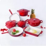 11pcs enamel cast iron cookware set.