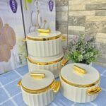 White- Gold Marble Luxurious Insulated Hotpots