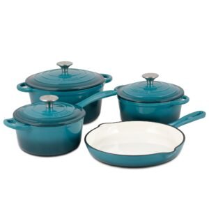 7pcs Enamel Cast Iron Cookware set